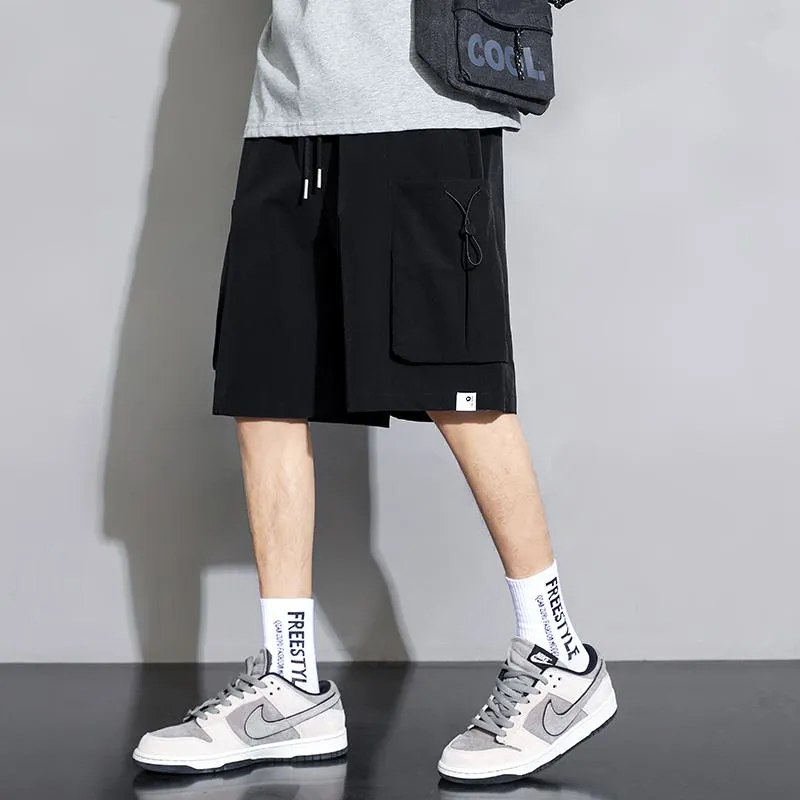 Versatile Drawstring Waist Workwear Pocket Drape Feeling Cargo Shorts