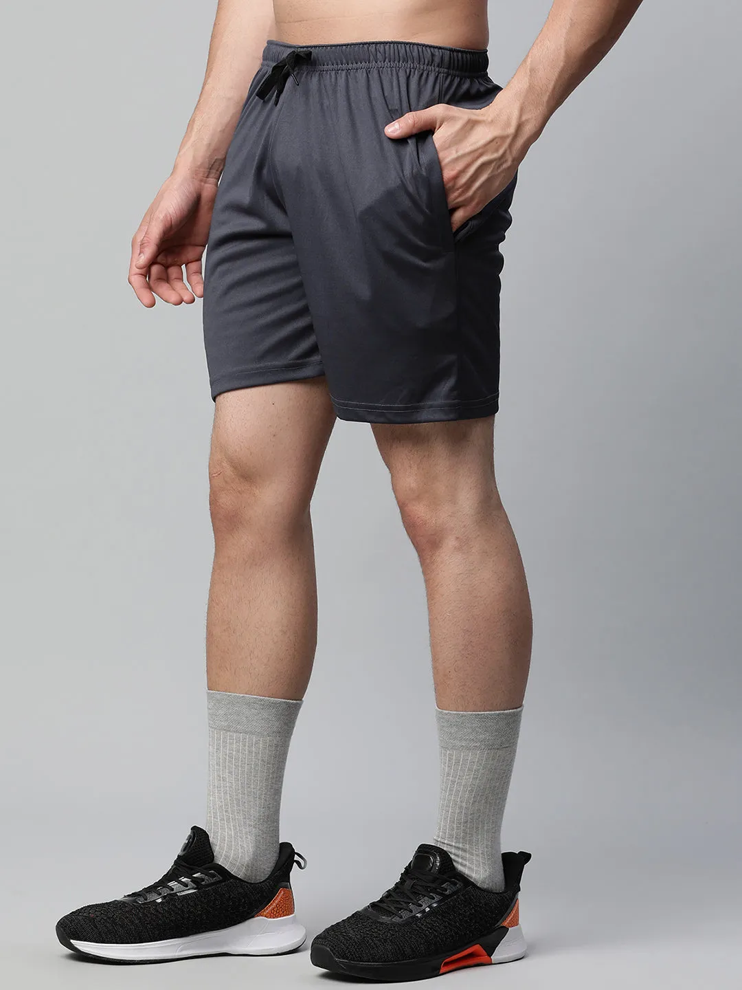 Vimal Jonney Dryfit Solid Grey Shorts for Men