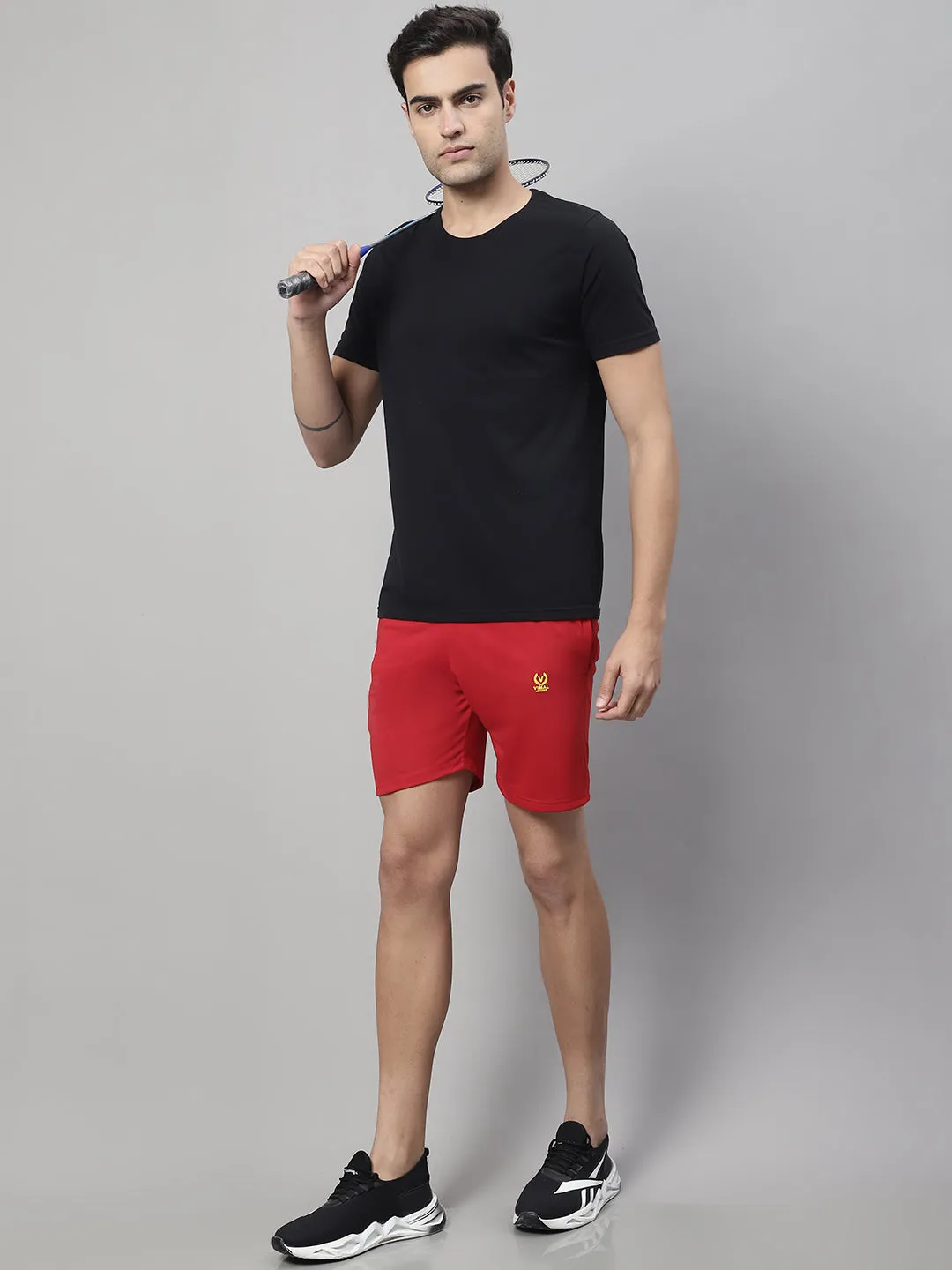 Vimal Jonney Red Regular fit Cotton Shorts for Men