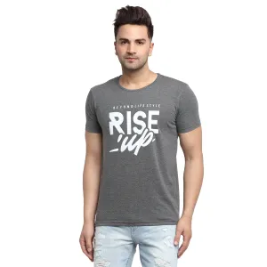 Vimal Jonney Regular Fit Round Neck Grey T-shirt For Men's