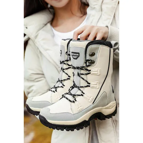 Women Breathable Stylish High Tube Lace Up Snow Boots - WSC51003